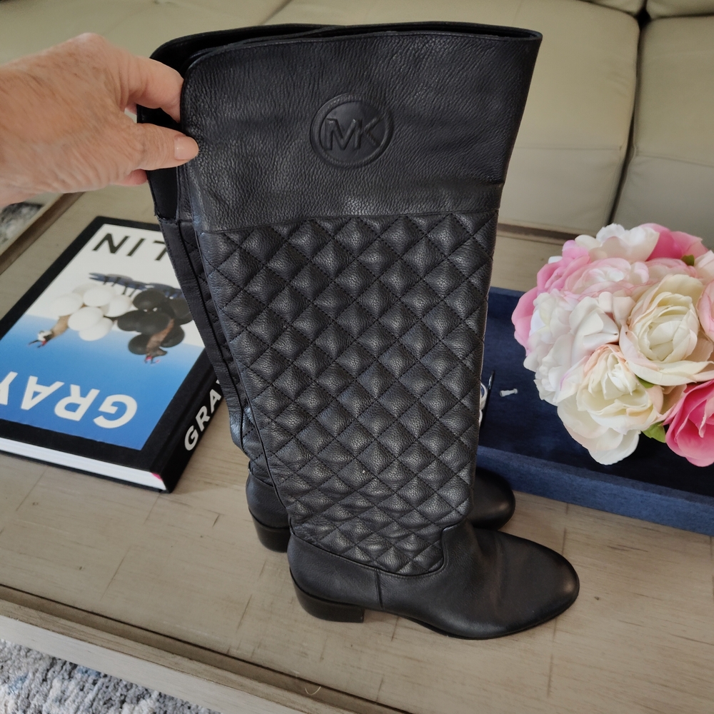 Michael Kors Black Quilted Leather Boots